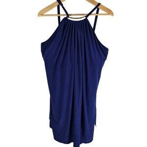 MAGICSUIT Womens 22W Estilo Swimsuit Dress‎ Blue Indigo One Piece Gold Detailing